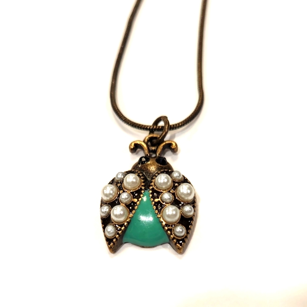 New Vintage-Inspired Ladybug/Beetle Necklace
